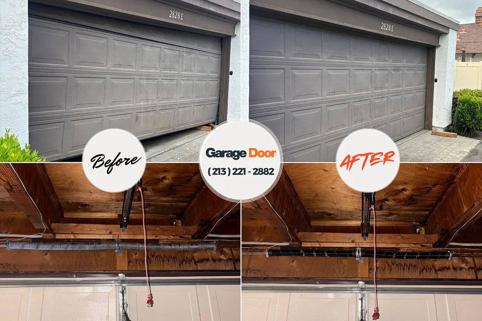 Before and after: garage door installation Burnt Mills, MD